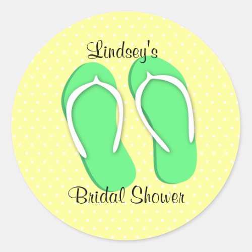Flip Flops and Polka Dots Classic Round Sticker