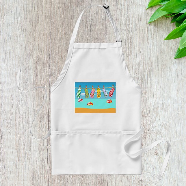 Flip Flops At The Beach Adult Apron (Creator Uploaded)
