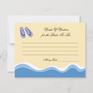 Flip Flops Beach Bridal Advise Card