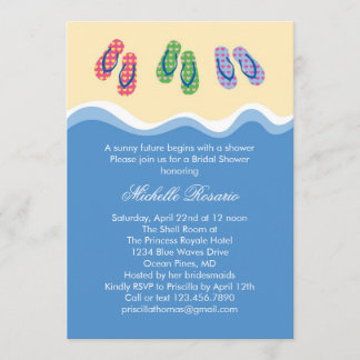 Flip Flops Beach Bridal Shower Invitation