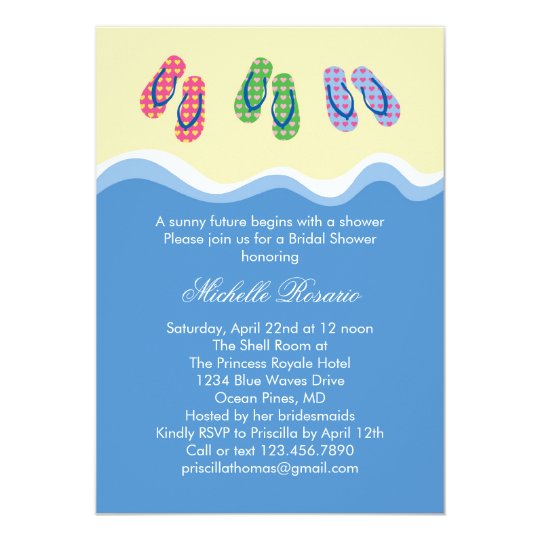 for bridal shower theme beach Beach Invitation  Zazzle.com Bridal Flops Flip Shower