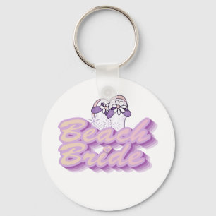 Flip Flops Beach Bride Tshirts and Gifts Keychain