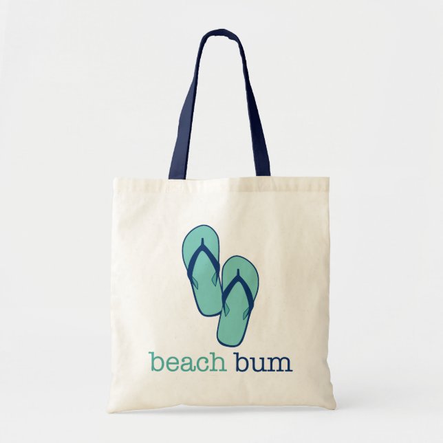 Flip Flops Beach Bum Canvas Tote Bag (Front)