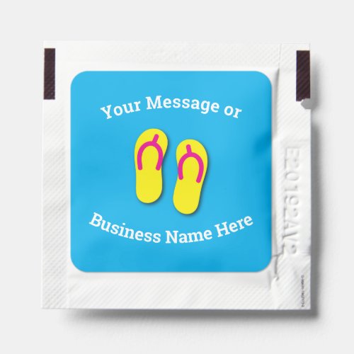 Flip Flops Beach Business Logo Name Message Hand Sanitizer Packet
