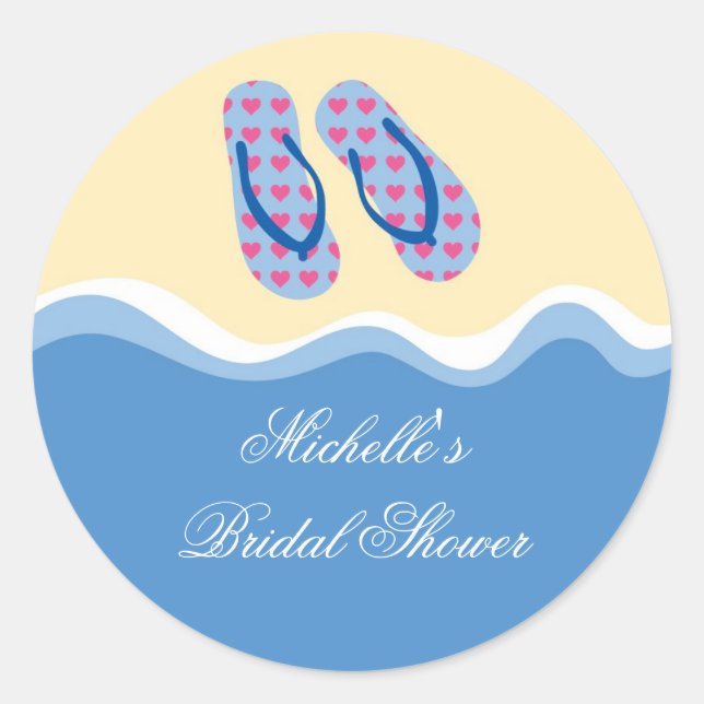 Flip Flops Beach Favor Sticker (Front)