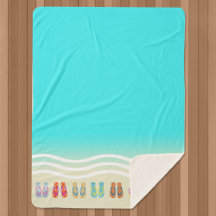 Flip Flops Beach Waves Blue