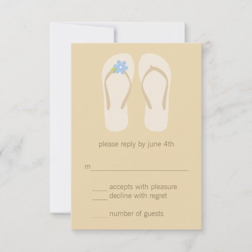 Flip Flops Beach Wedding RSVP Cards - Blue