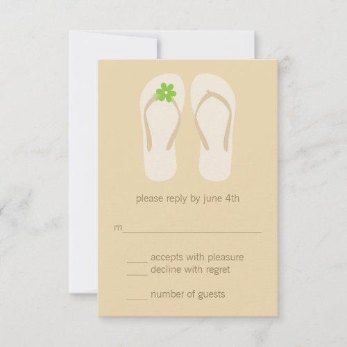 Flip Flops Beach Wedding RSVP Cards - Green