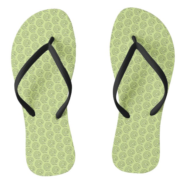 Flip-Flops - Beaded Black Spirals Flip Flops (Footbed)