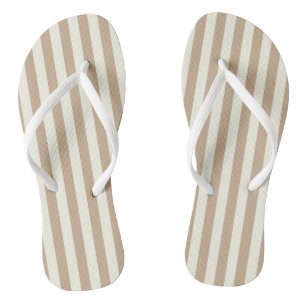 Flip Flops Beige & White Stripe