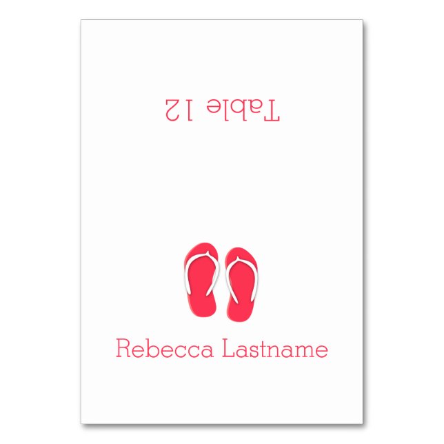 Flip Flops Berry Seating Card (Front)