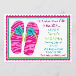 Flip Flops Birthday Invitations