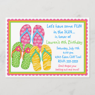 Flip Flops Birthday Invitations