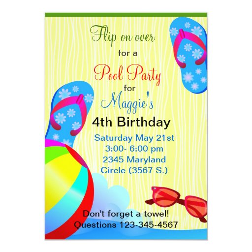 Flip Flops Birthday Party invitation | Zazzle