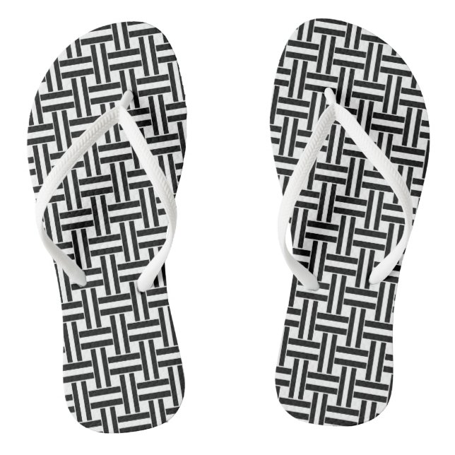 Flip Flops Black & White Checkered (Footbed)