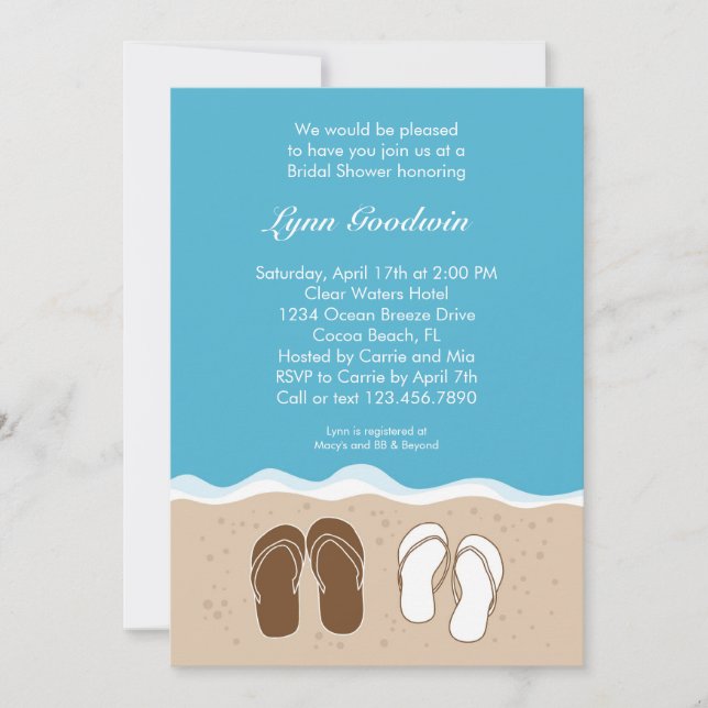 Flip Flops Bridal Shower Invitation (Front)