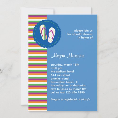 Flip Flops Bridal Shower Invitation