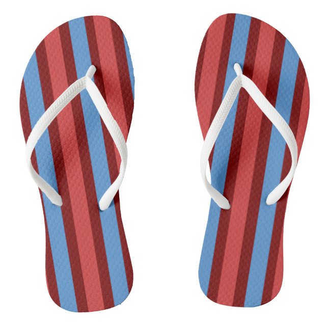 Flip Flops Burgundy & Blue Stripe (Footbed)