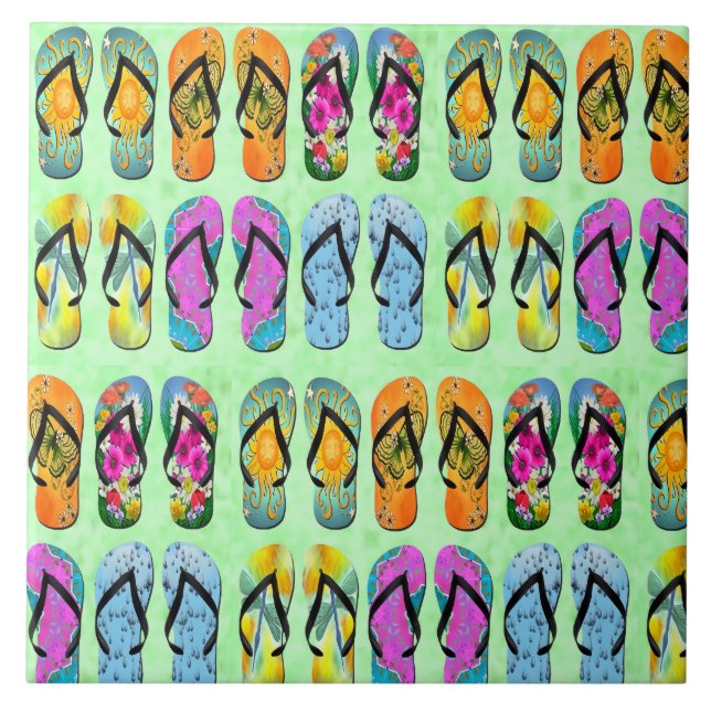 Flip Flops Ceramic Tile (Front)