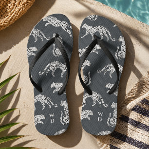 Flip Flops Cheetah Pattern Beach Sandals