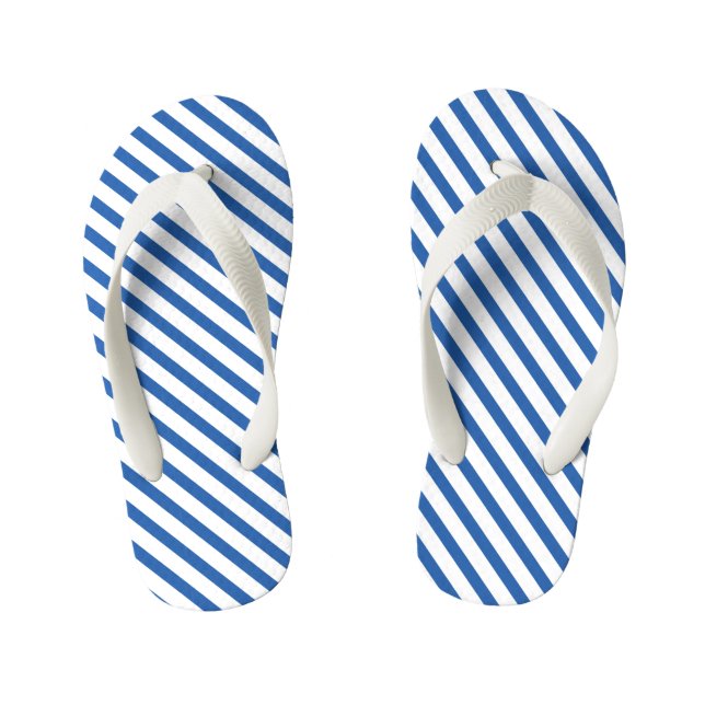 Flip Flops Children - Blue Stripe Pattern (Footbed)
