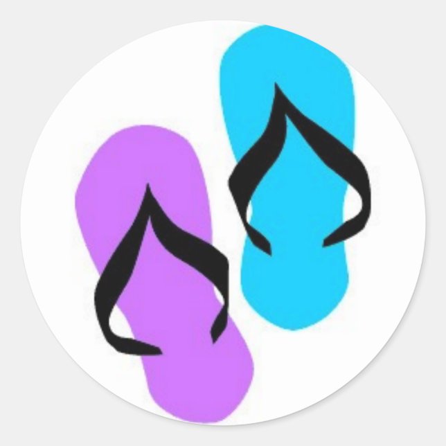 Flip Flops Classic Round Sticker (Front)