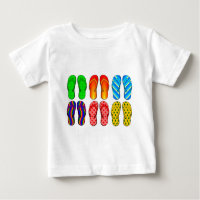 Flip Flops Colorful Fun Beach Theme Summer Gifts Baby T-Shirt