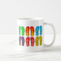 Flip Flops Colorful Fun Beach Theme Summer Gifts Coffee Mug