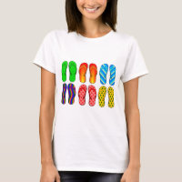 Flip Flops Colorful Fun Beach Theme Summer Gifts T-Shirt
