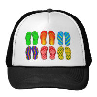 Flip Flops Colorful Fun Beach Theme Summer Gifts Trucker Hat