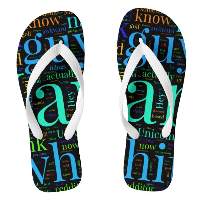 Flip Flops Custom Repeated Name Design (Footbed)
