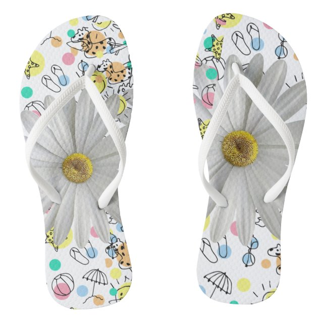 Flip Flops Daisy Summer Beach (Footbed)