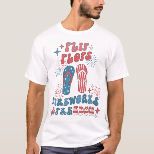Flip Flops Fireworks Freedom T_Shirt