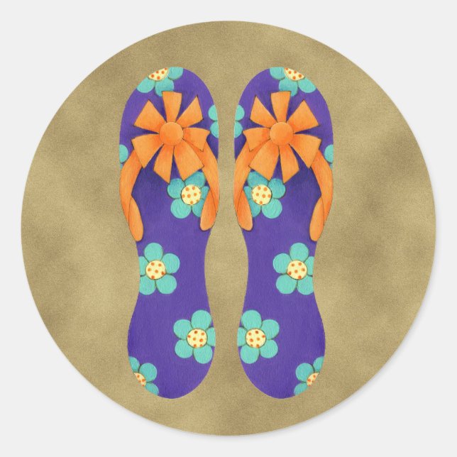Flip Flops Floral Sticker (Front)