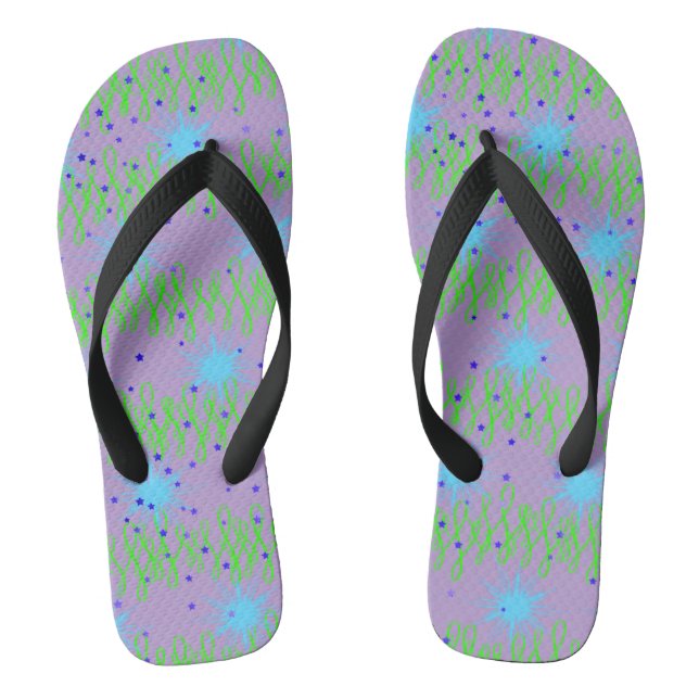 Flip Flops for Women in Teal & Purple (Footbed)