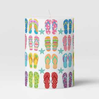 Flip Flops Forever Pillar Candle