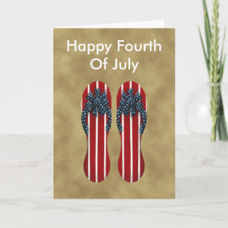 Flip Flops Fourth Of July Card