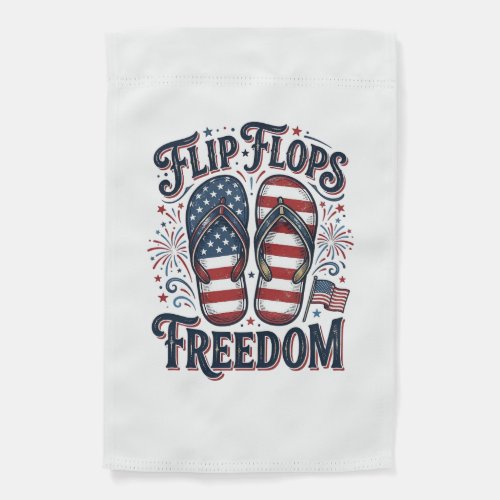 Flip Flops Freedom Patriotic Summer Shirt Design_1 Garden Flag