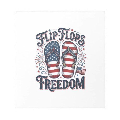 Flip Flops Freedom Patriotic Summer Shirt Design_1 Notepad