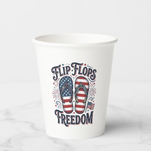 Flip Flops Freedom Patriotic Summer Shirt Design_1 Paper Cups