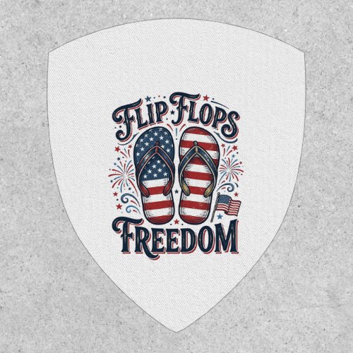 Flip Flops Freedom Patriotic Summer Shirt Design_1 Patch