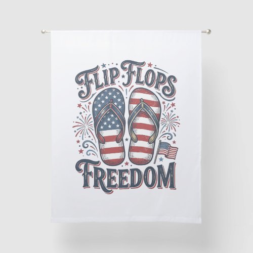 Flip Flops Freedom Patriotic Summer Shirt Design_1 Sheer Curtains