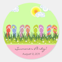 Flip Flops Fun In The Sun Summer Party Sticker