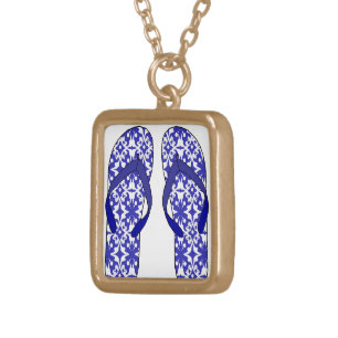 Flip Flops Gold Plated Necklace