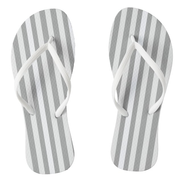 Flip Flops Gray & White Stripe (Footbed)