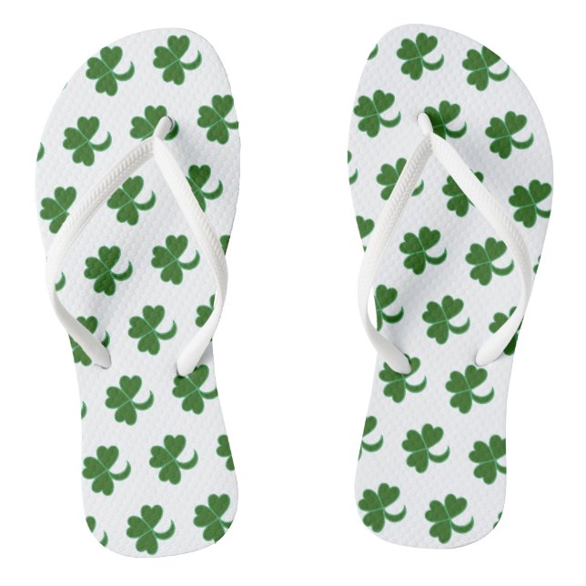 Flip Flops - Green Clover Leaves (Footbed)