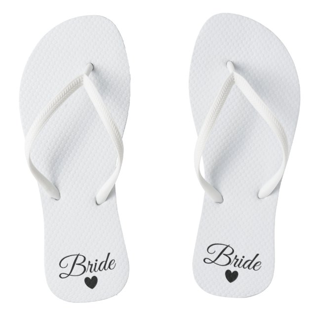 Flip-Flops - Heart Fab Bride Flip Flops (Footbed)