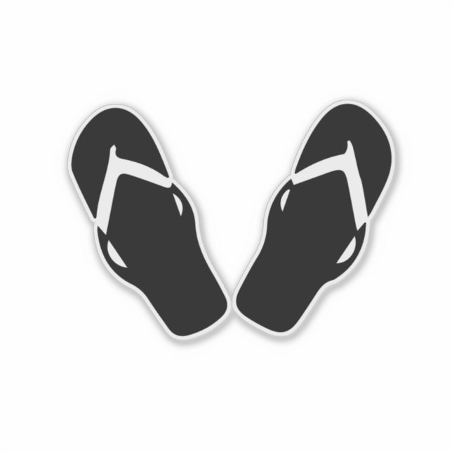 Flip Flops Illustration Sticker (Front)
