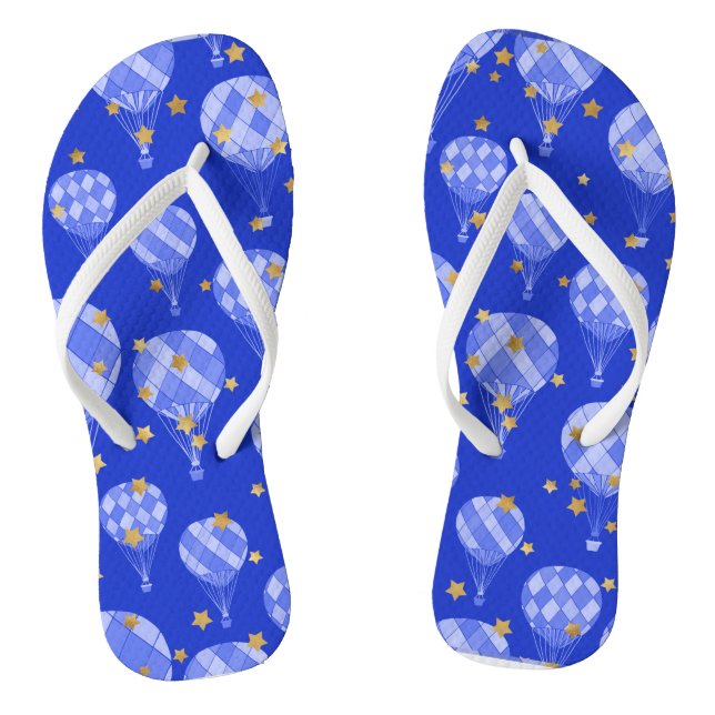 Flip Flops in a Blue Hot Air Balloon Design (Footbed)