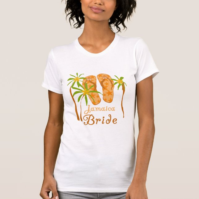Flip Flops Jamaica Bride T-Shirt (Front)